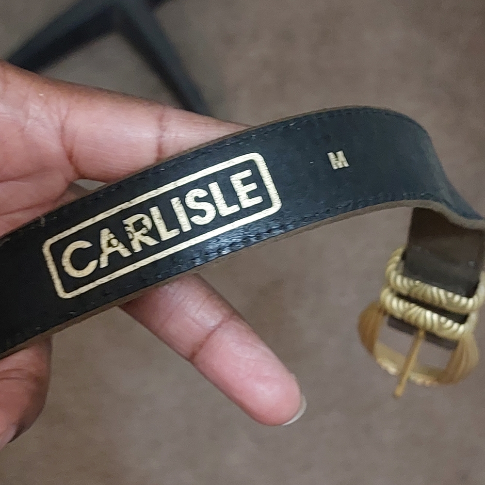 Carlisle Brown Leather Belt with Gold Buckle - Picture 5 of 5